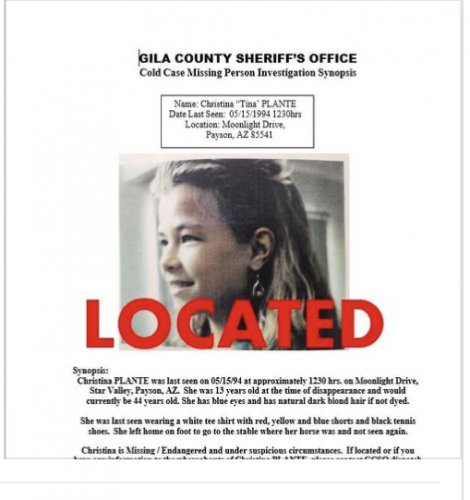 Hallan con vida a Christina Marie Plante, niña que desapareció hace 32 años cuando salió a ver a su caballo